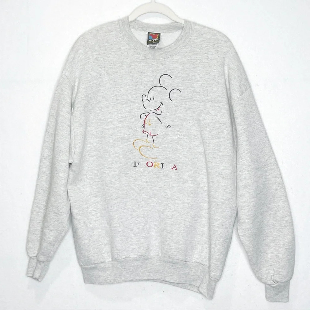 Vintage Mickey Unlimited Mouse Disney Oversized Sweatshirt Embroidered Florida